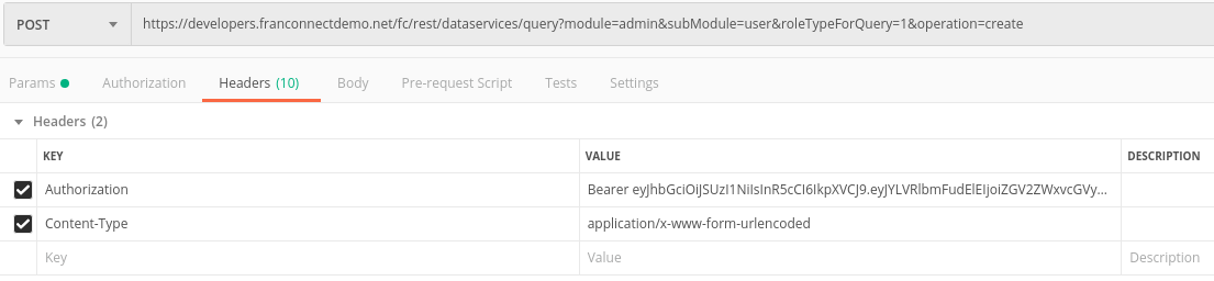 Api Fatomand FranConnect API